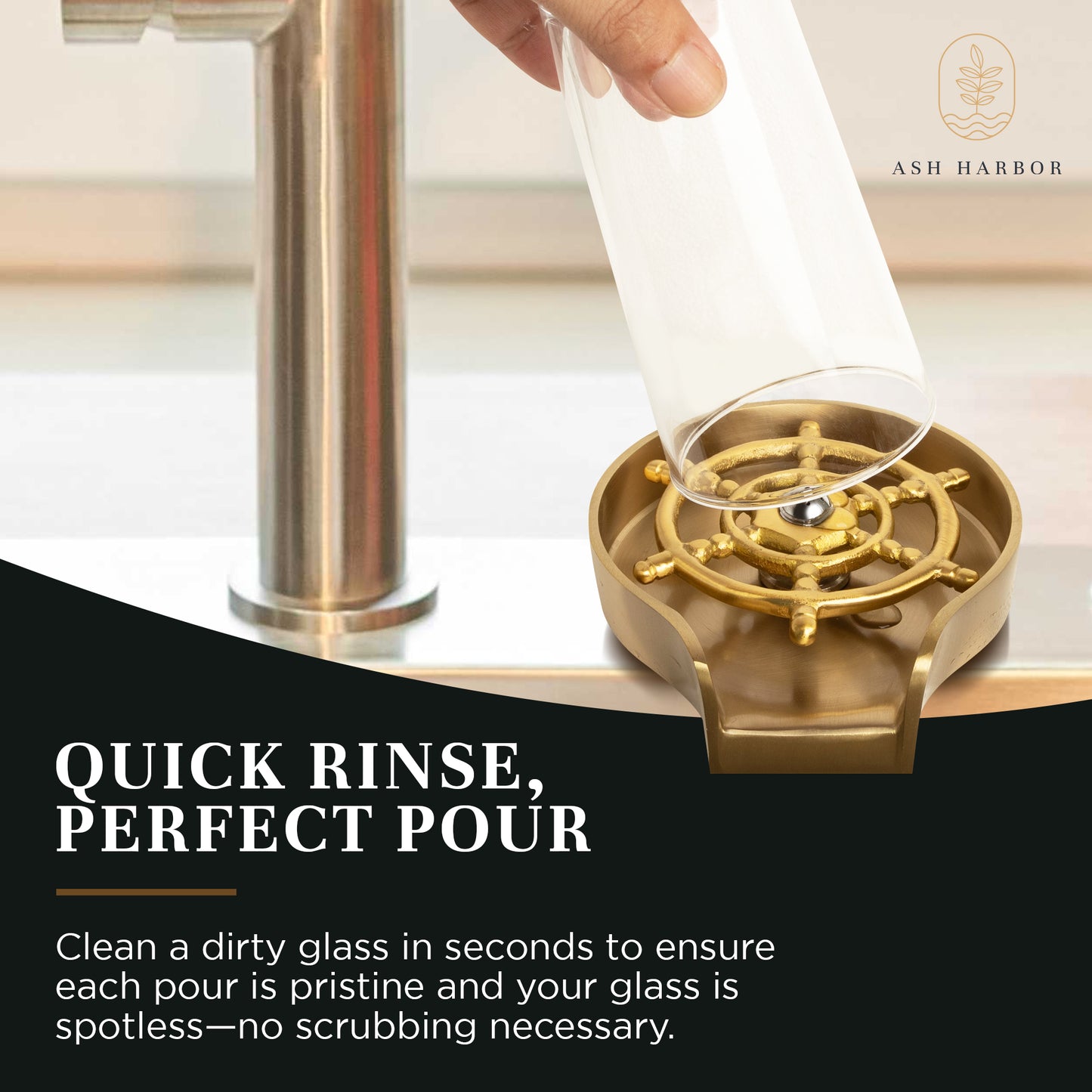 Solid Brass Glass Rinser