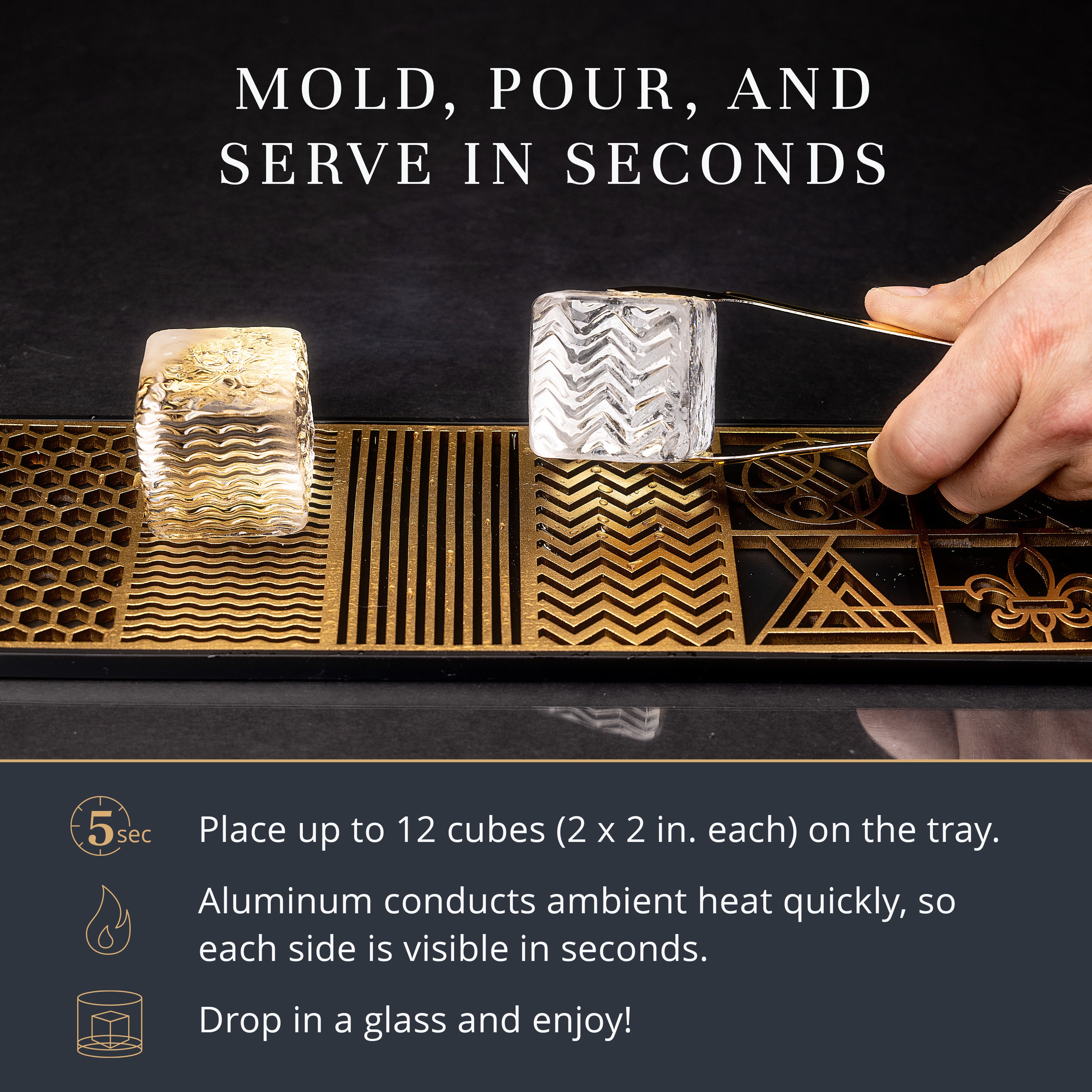 Large Ice Set Design Patterns Ice Designer Tray for Clear Ice Cocktails and Whiskey – Ash Harbor